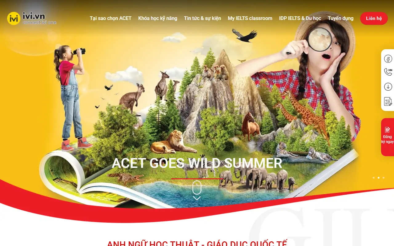 Mẫu website trung tâm ngoại ngữ — Trung tâm Anh ngữ – Luyện thi và giao tiếp