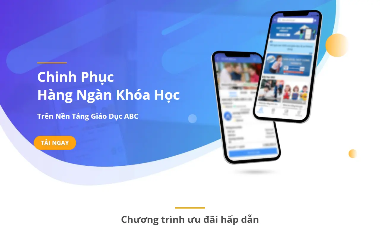 Mẫu website khoá học online — Ứng dụng Giáo dục – Học mọi lúc, trên mọi thiết bị