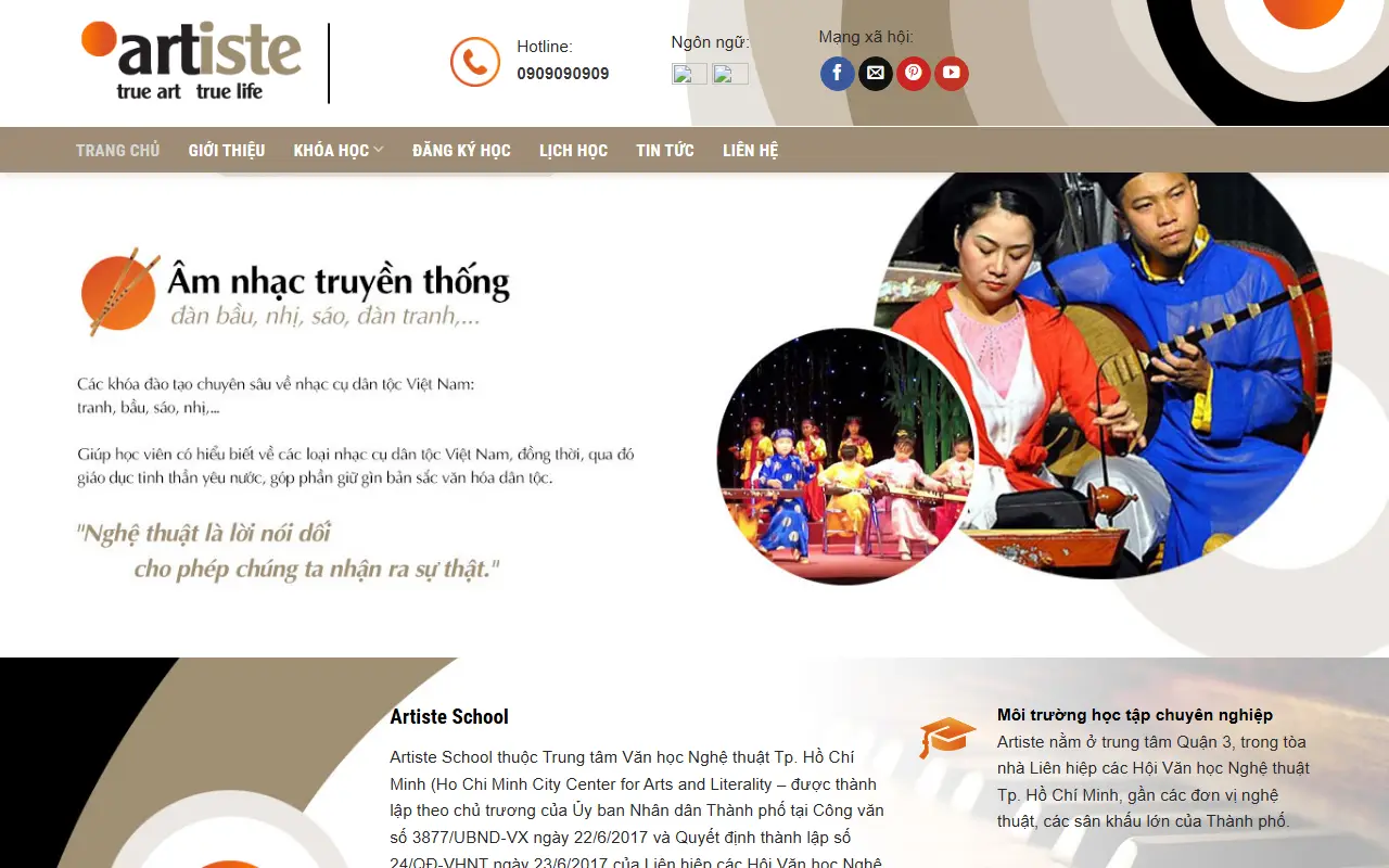 Mẫu website năng khiếu & nghệ thuật — Tranh & Mỹ thuật – Tranh trang trí và mỹ thuật ứng dụng
