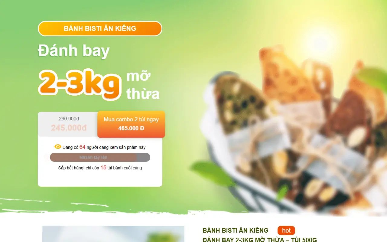 Mẫu website thực phẩm chức năng — Thực phẩm Giảm cân – Bánh và thực phẩm hỗ trợ giảm cân