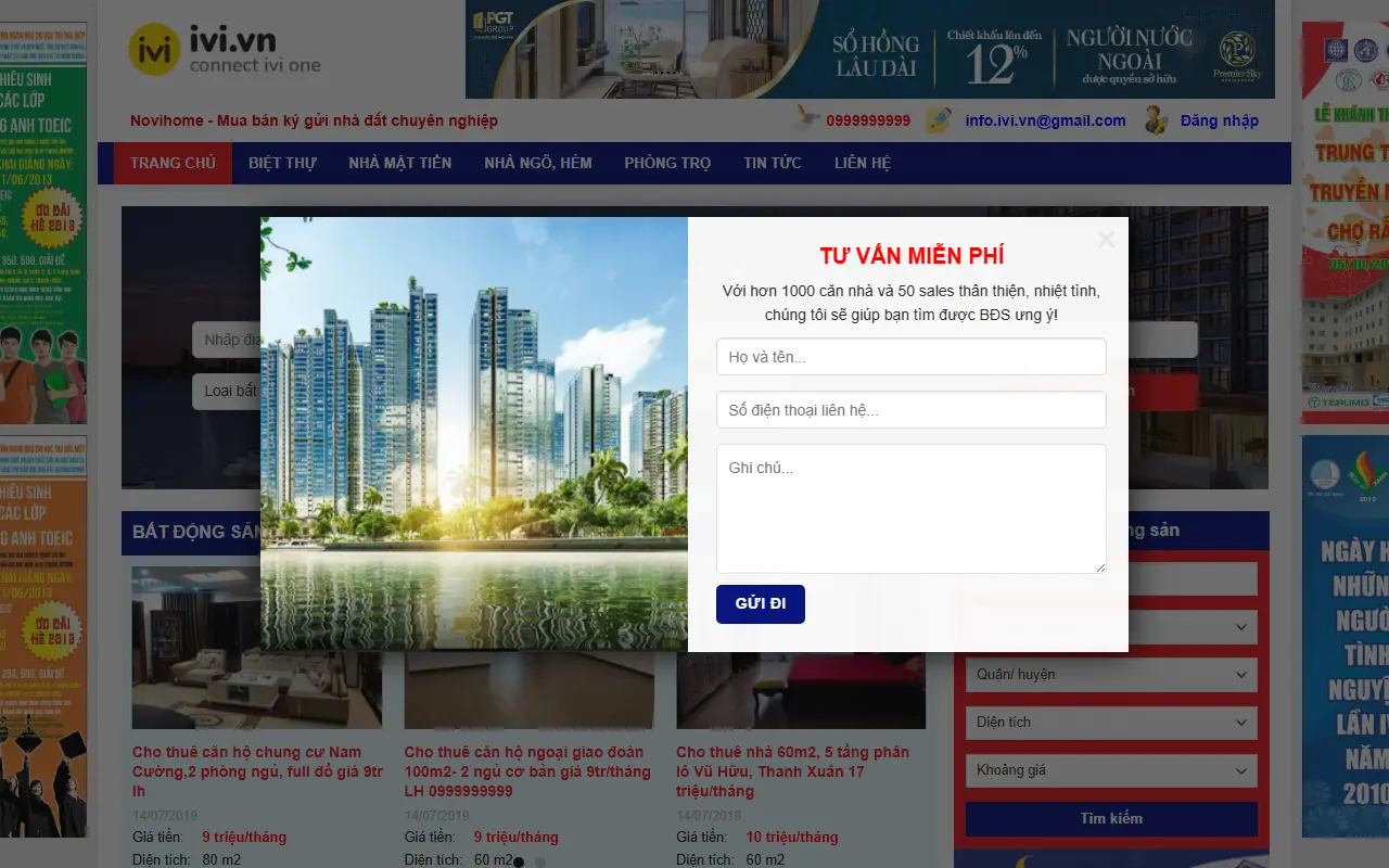 Mẫu website bất động sản — Mẫu web rao vặt bất động sản #1