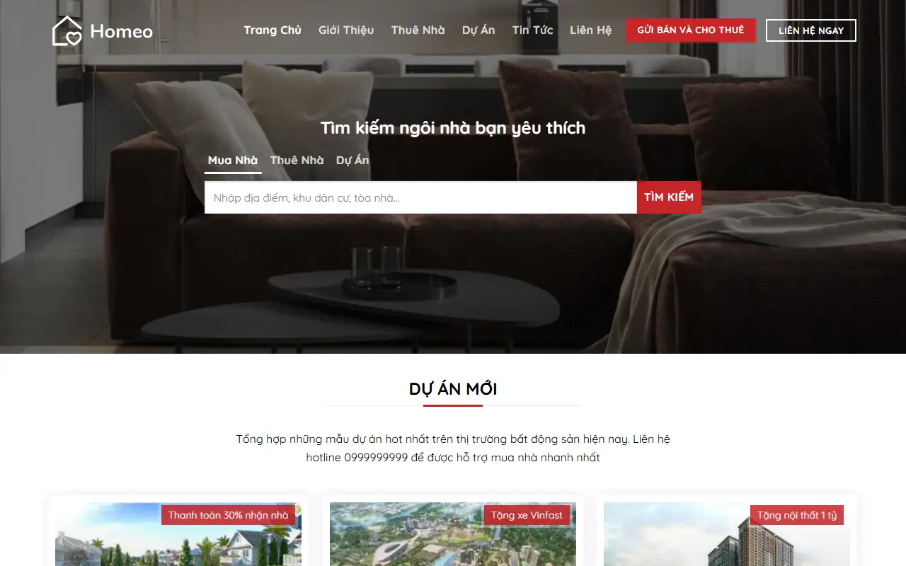 Mẫu website bất động sản — Mẫu Website bất động sản đẹp - hiện đại - Chuẩn SEO