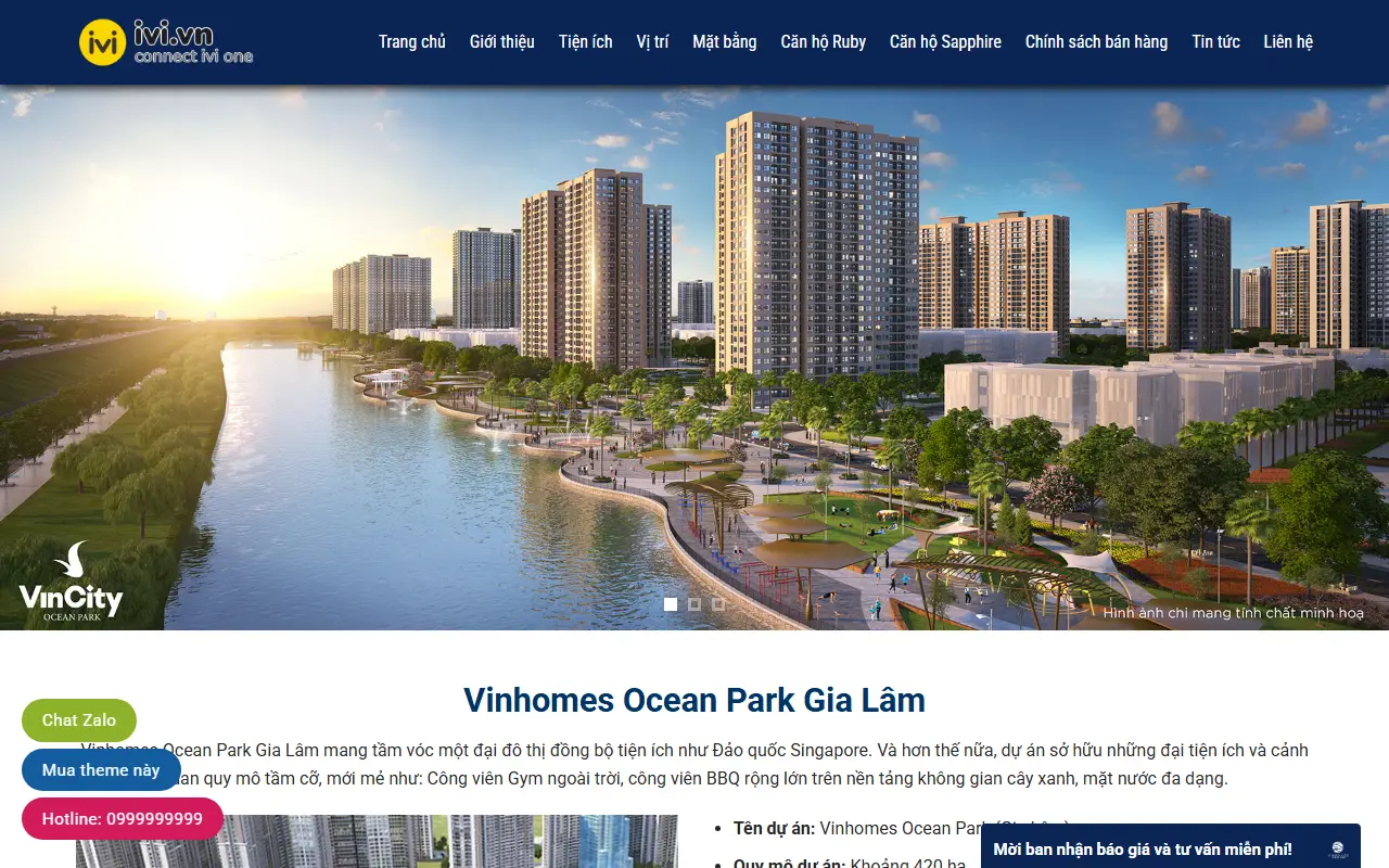 Mẫu website bất động sản — Mẫu web Bất động sản – IVI – Chuyên viên tư vấn biệt thư, liền kề chung cư Vincity và BĐS nghỉ dưỡng
