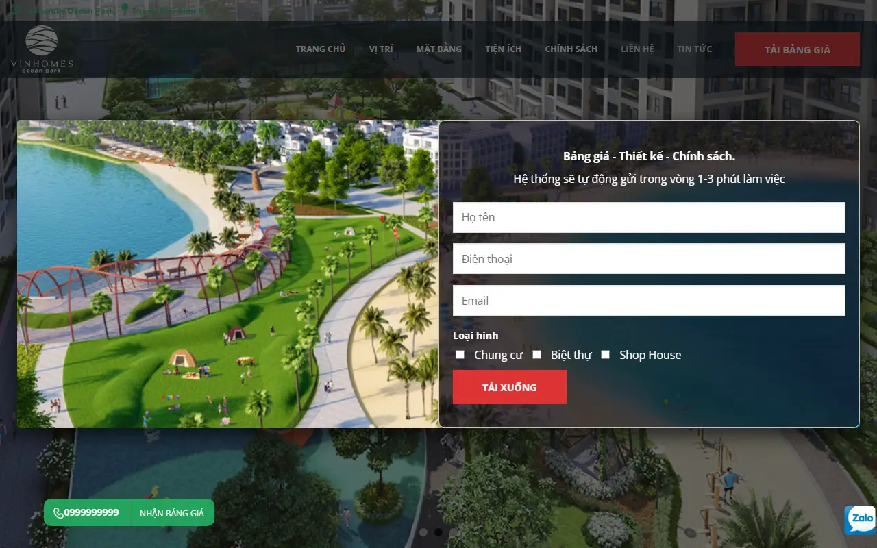 Mẫu website bất động sản — BDS 22 – Mua bán và cho thuê