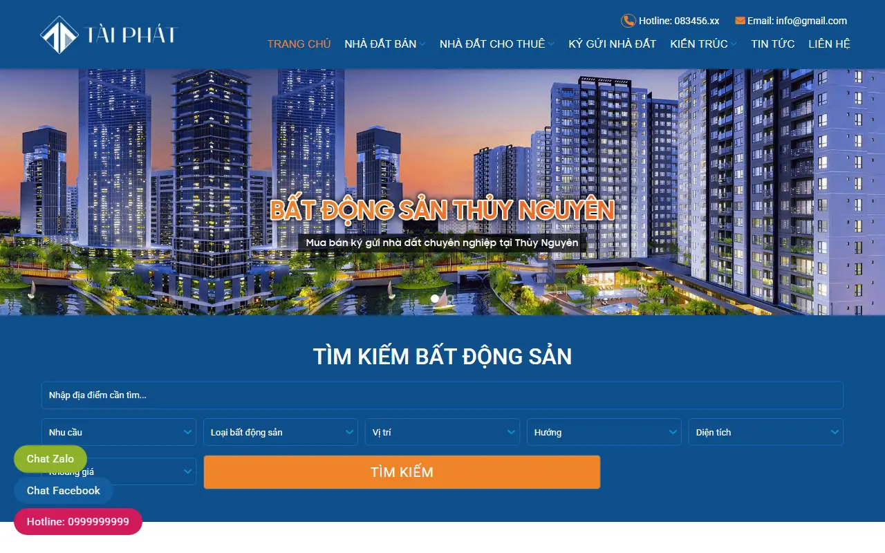 Mẫu website bất động sản — Mẫu web rao vặt bất động sản #2