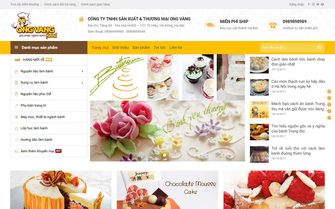 Mẫu website bánh ngọt & tiệm bánh — Tiệm bánh #1