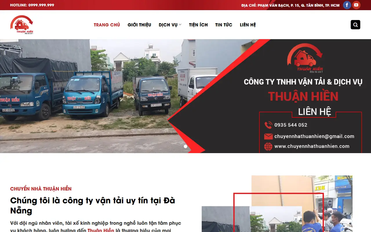 Mẫu website vận chuyển & logistics — Chuyển nhà trọn gói