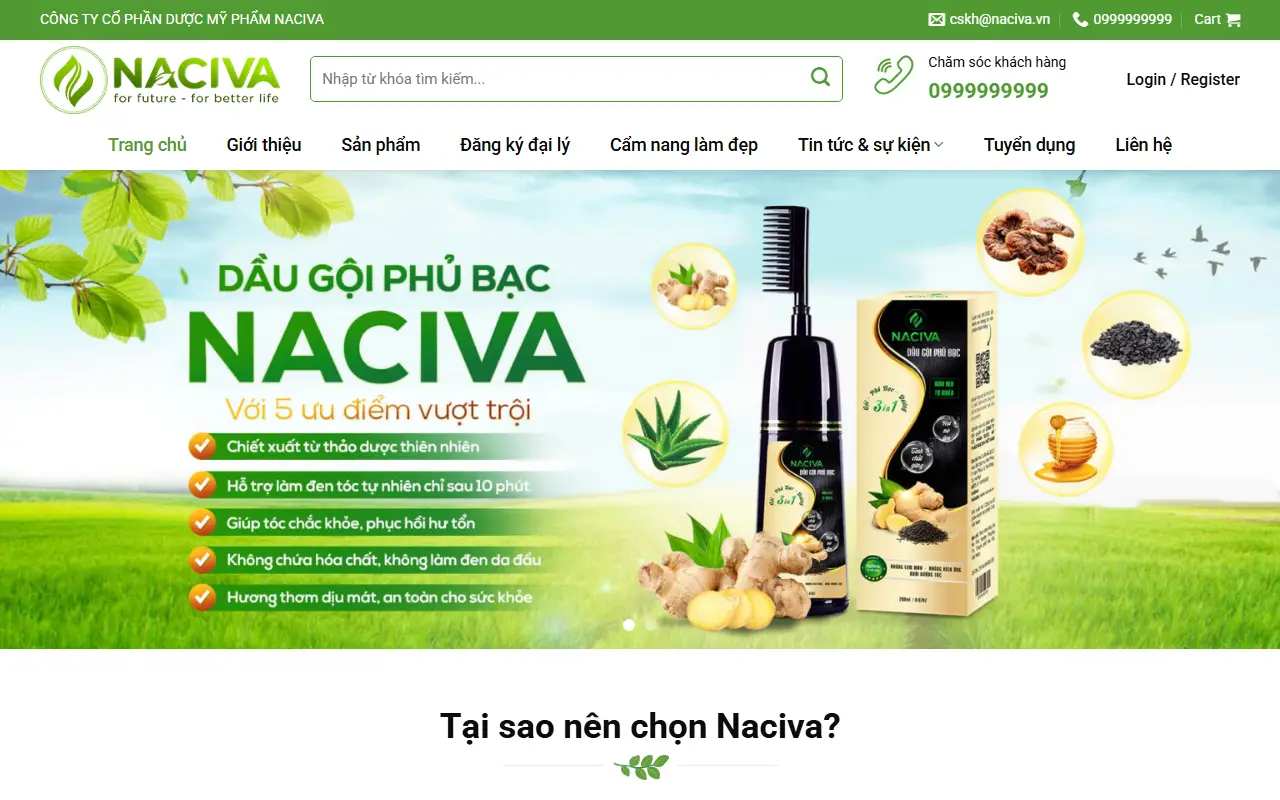 Mẫu website mỹ phẩm — Công Ty Cổ Phần Dược Mỹ Phẩm Naciva #1
