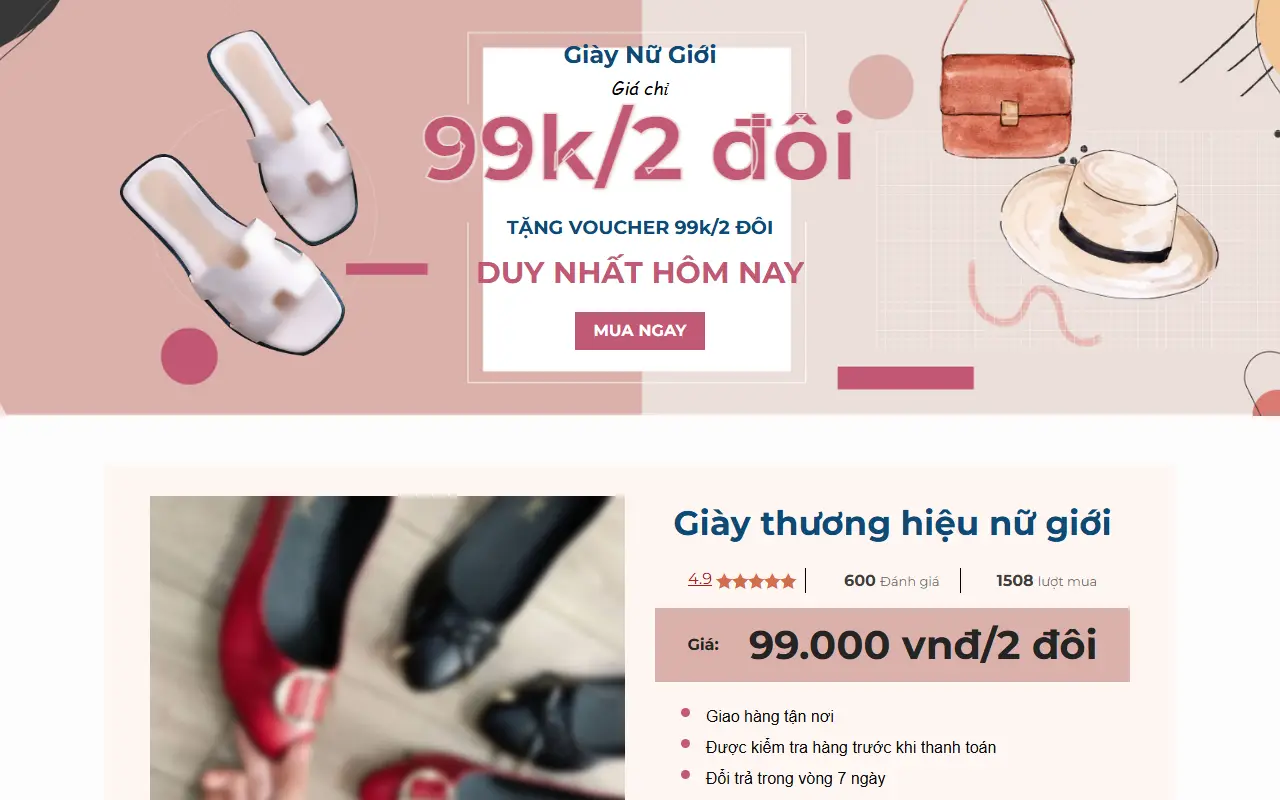 Mẫu website giày dép — Giày dép