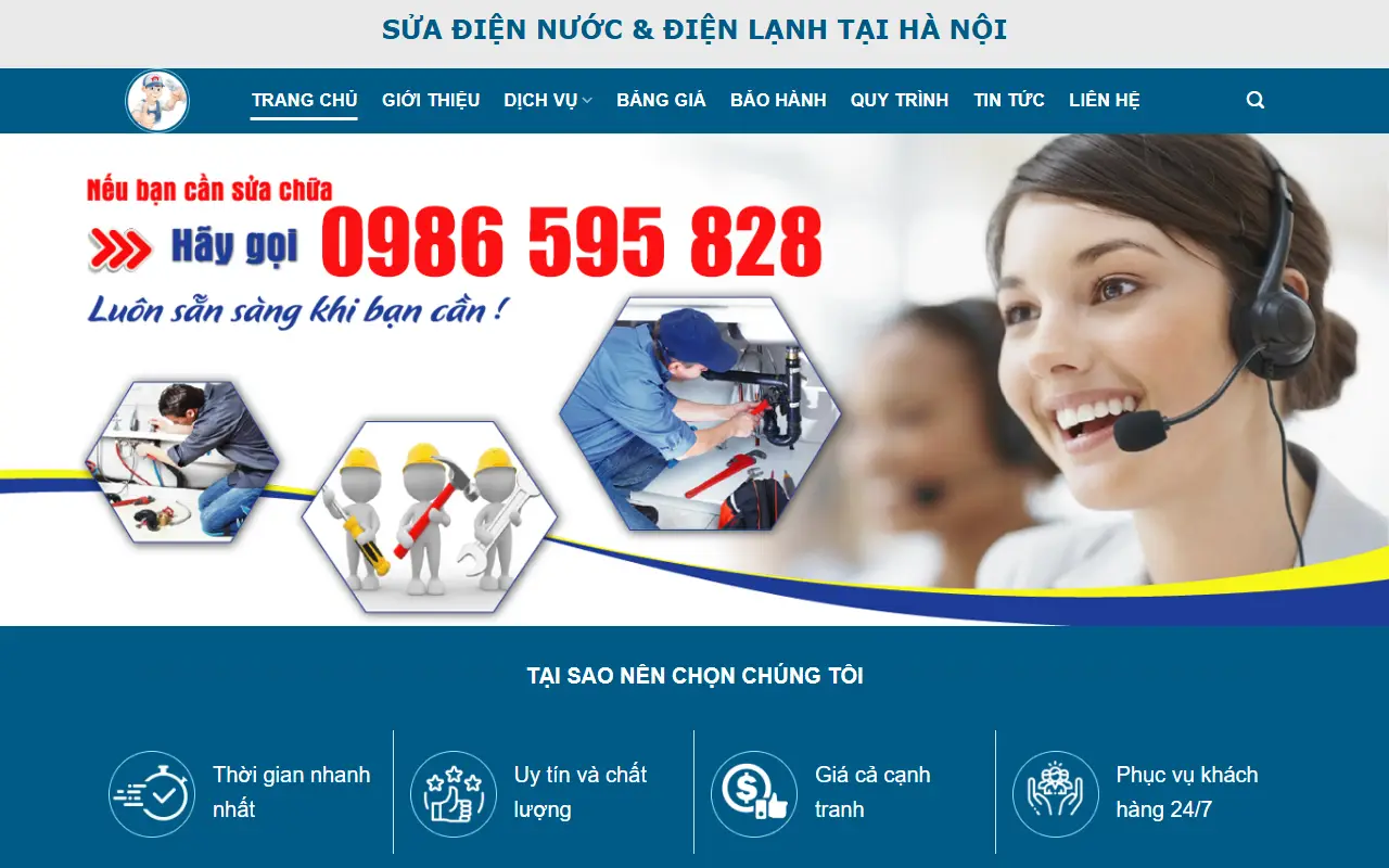 Mẫu website xây dựng & sửa nhà — Điện nước #2