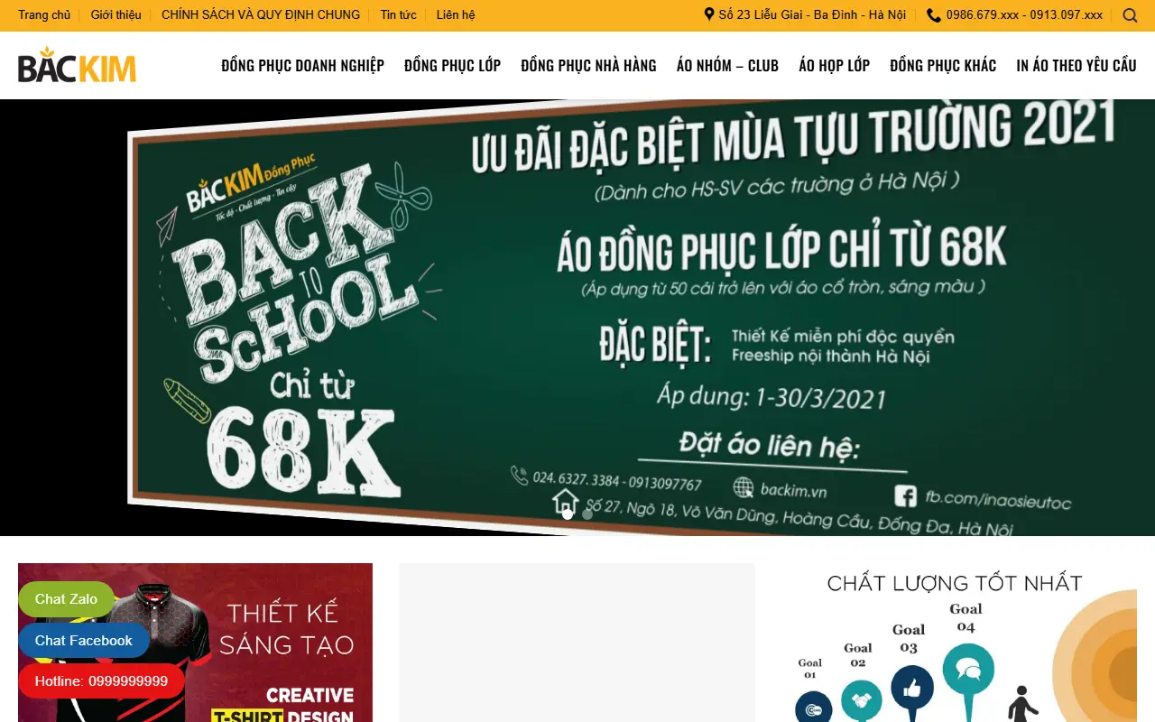 Mẫu website thời trang — Đồng phục 2