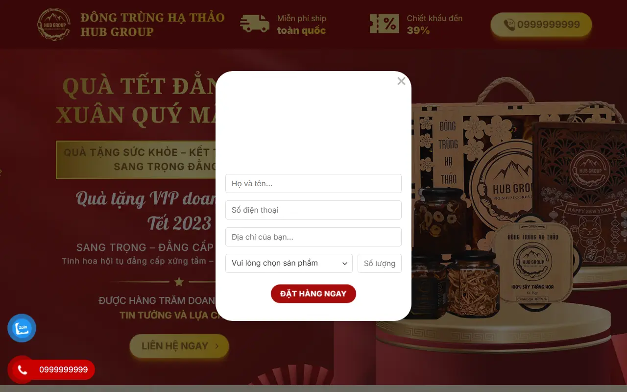 Mẫu website thực phẩm chức năng — Mẫu website bán đông trùng hạ thảo – Dịch vụ thiết kế web uy tín