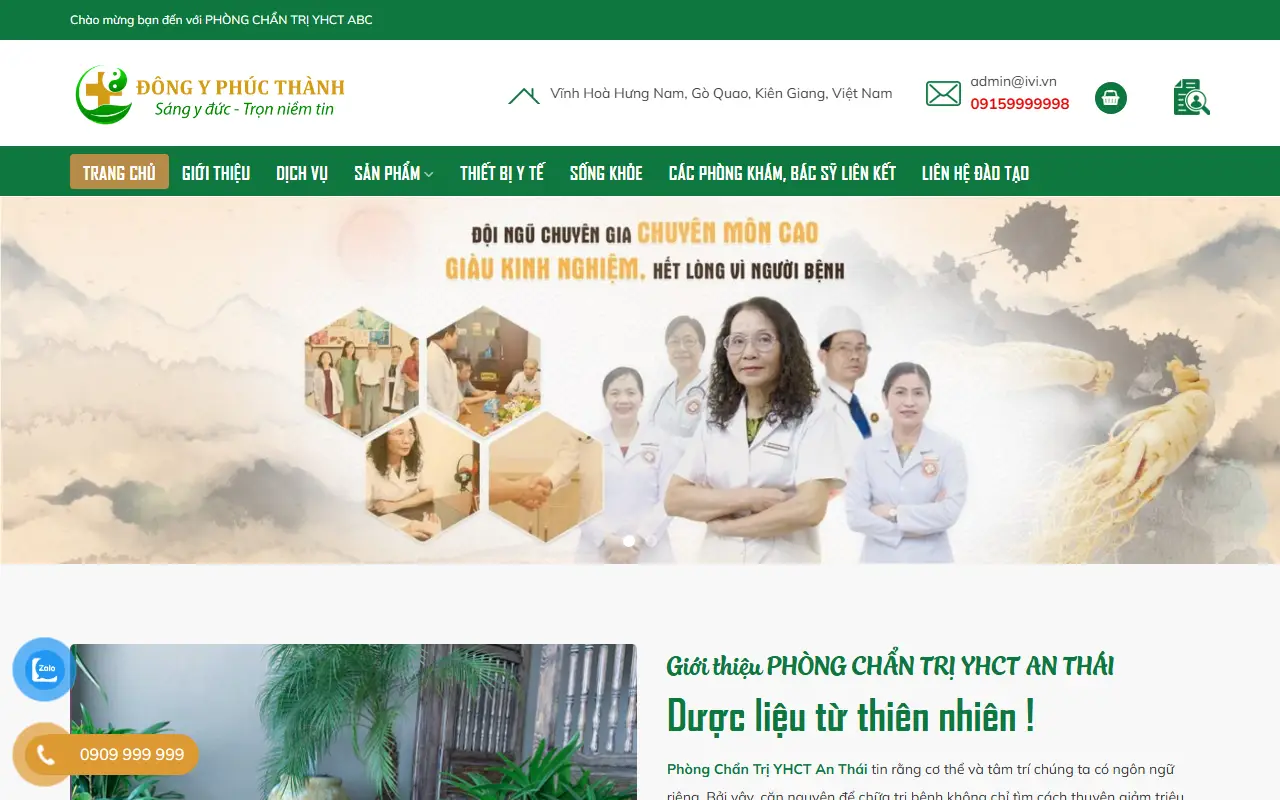 Mẫu website dược phẩm & thuốc — Theme Đông Y