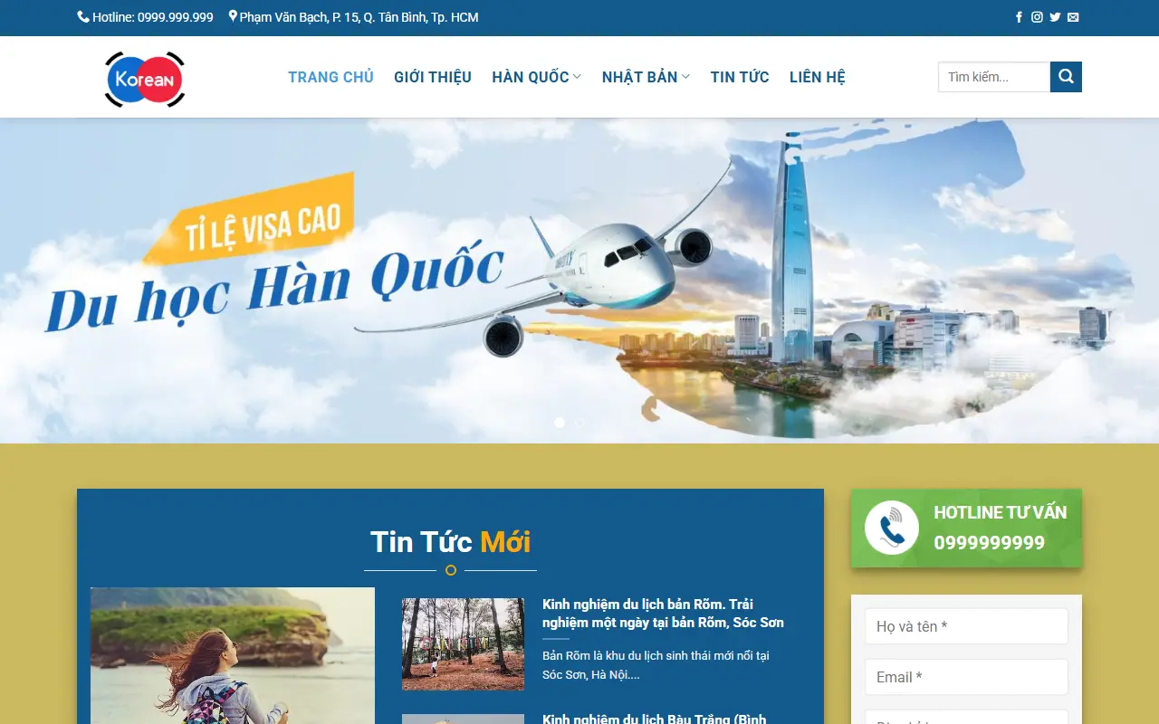 Mẫu website du học & xklđ — Tư vấn Du học #3