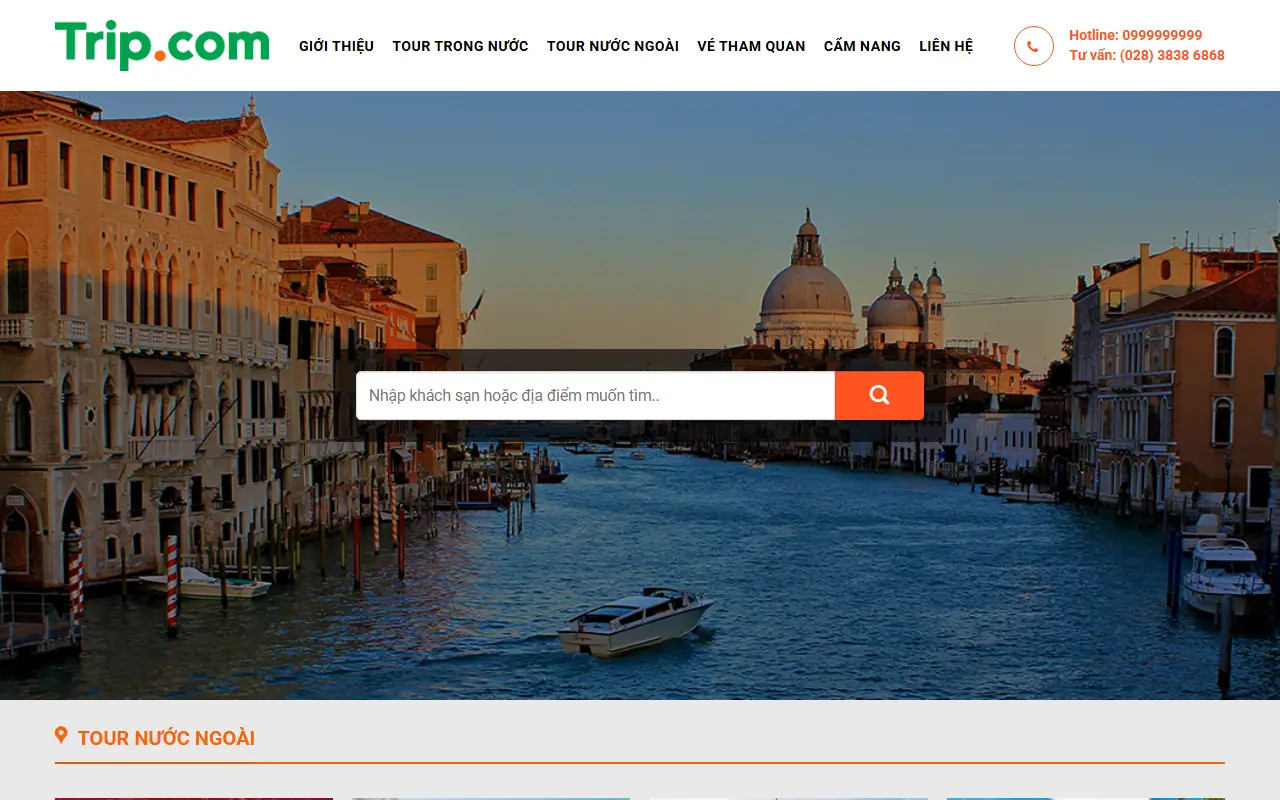 Mẫu website du lịch & tour — Giao diện website du lịch