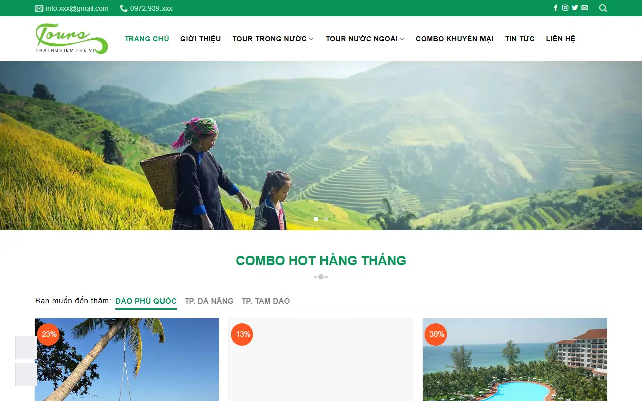 Mẫu website du lịch & tour — Mẫu web du lịch #2