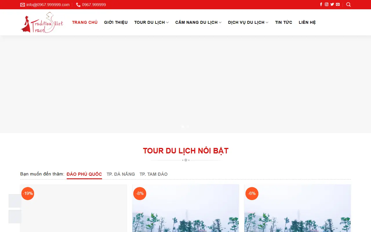 Mẫu website du lịch & tour — Du lịch truyền thống Việt