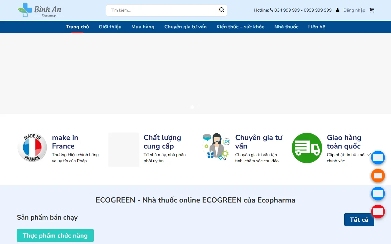 Mẫu website dược phẩm & thuốc — Demo web nhà thuốc
