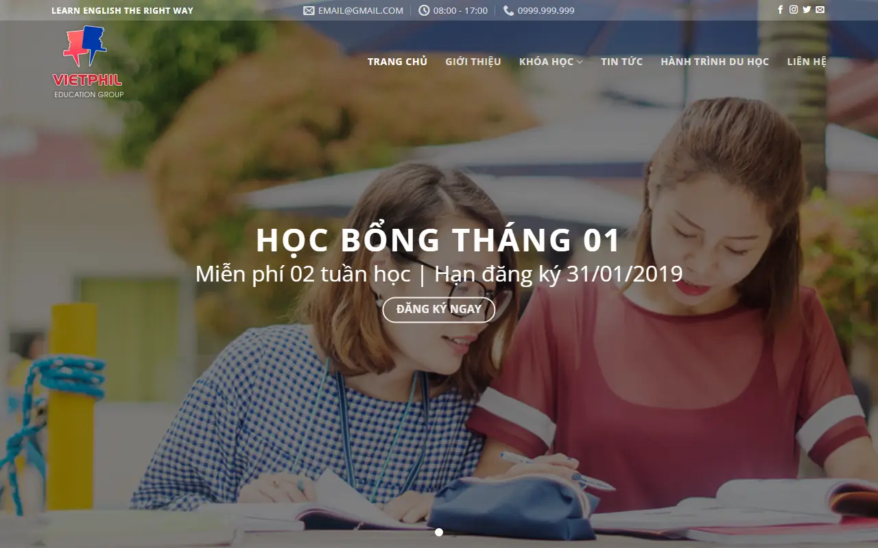 Mẫu website khoá học online — Giáo dục & Khóa học #6