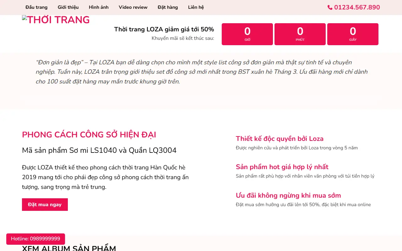 Mẫu website thời trang — Thời trang #2