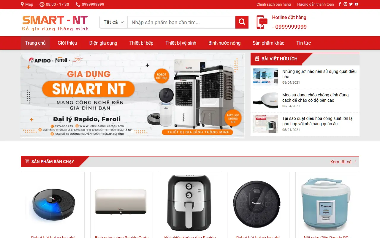 Mẫu website đồ gia dụng — Đồ gia dụng Smart