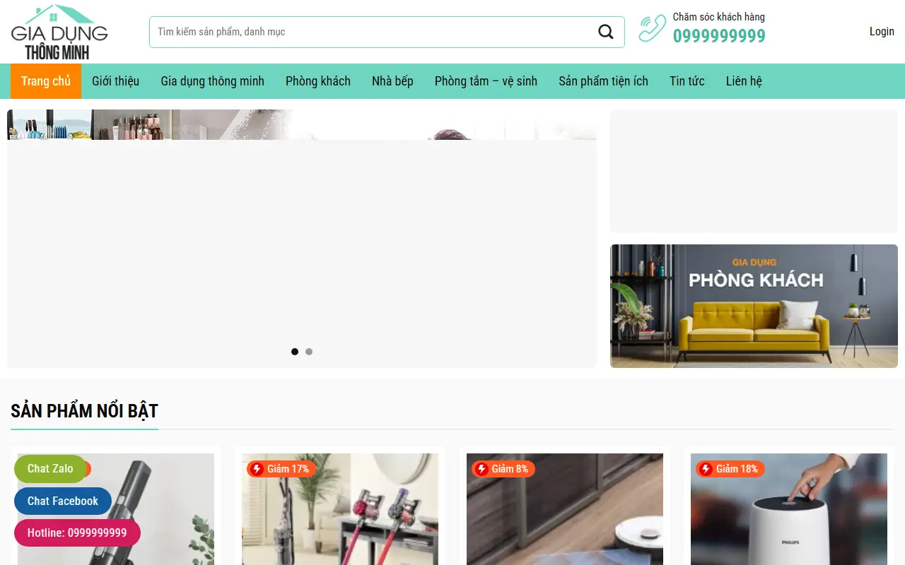 Mẫu website đồ gia dụng — Mẫu web gia dụng