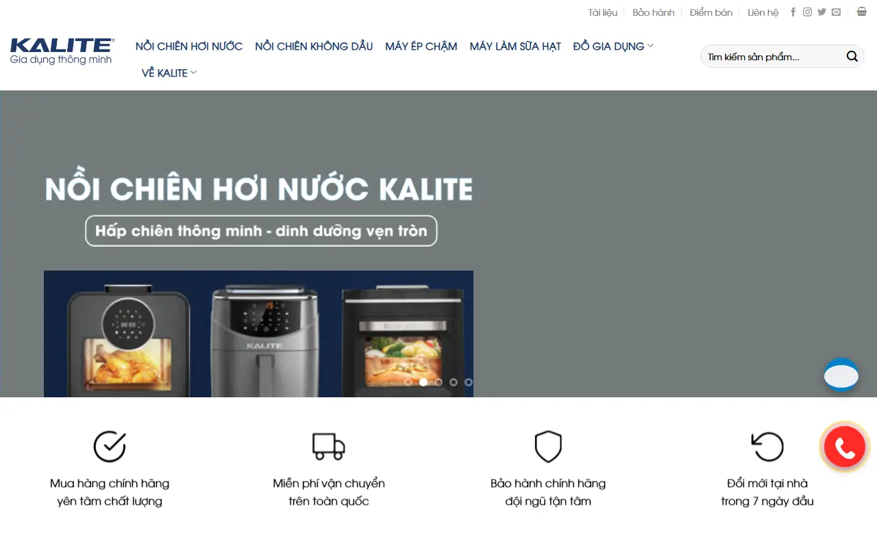 Mẫu website đồ gia dụng — Kalite Việt Nam - Gia dụng thông minh