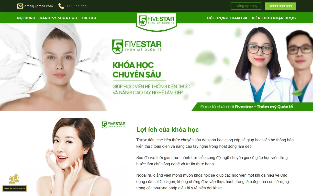 Mẫu website spa & thẩm mỹ — Dạy làm đẹp