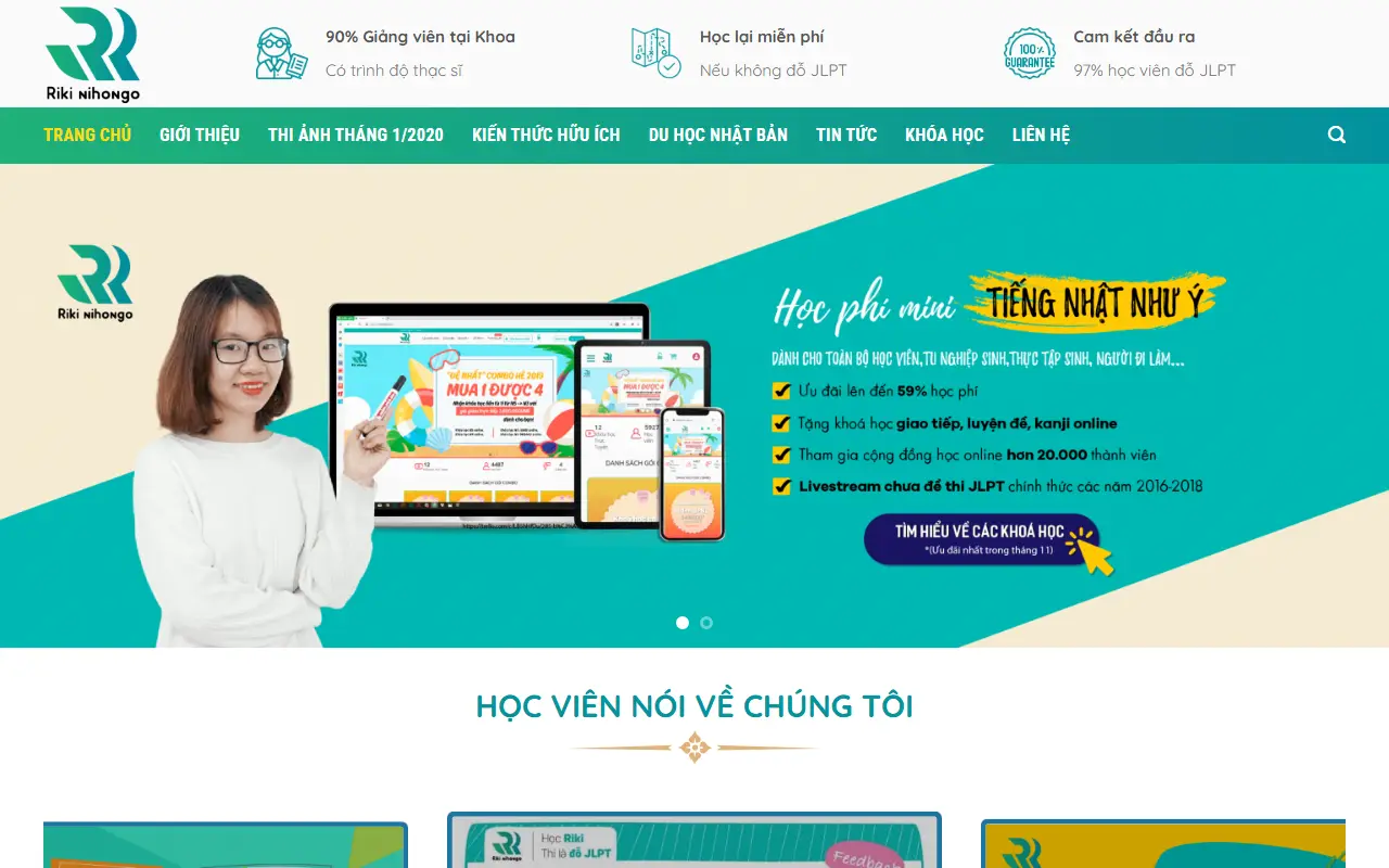 Mẫu website trung tâm ngoại ngữ — Trung tâm tiếng Nhật