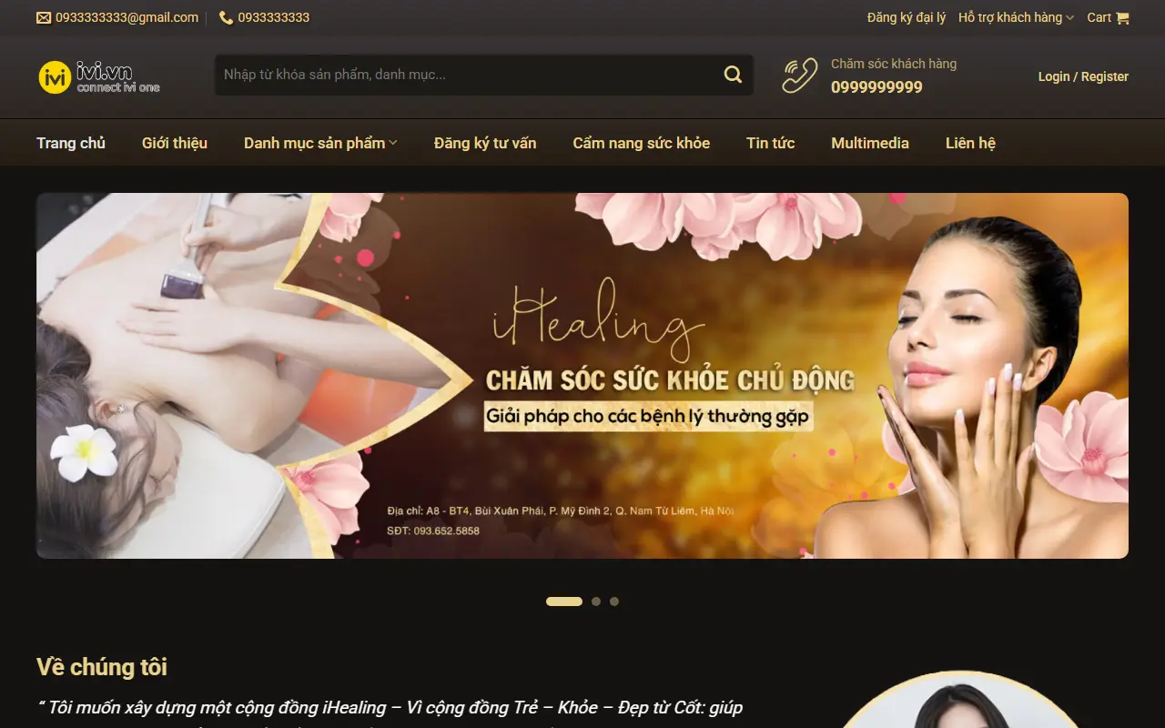 Mẫu website tâm lý & trị liệu — iHealing - Mẫu web