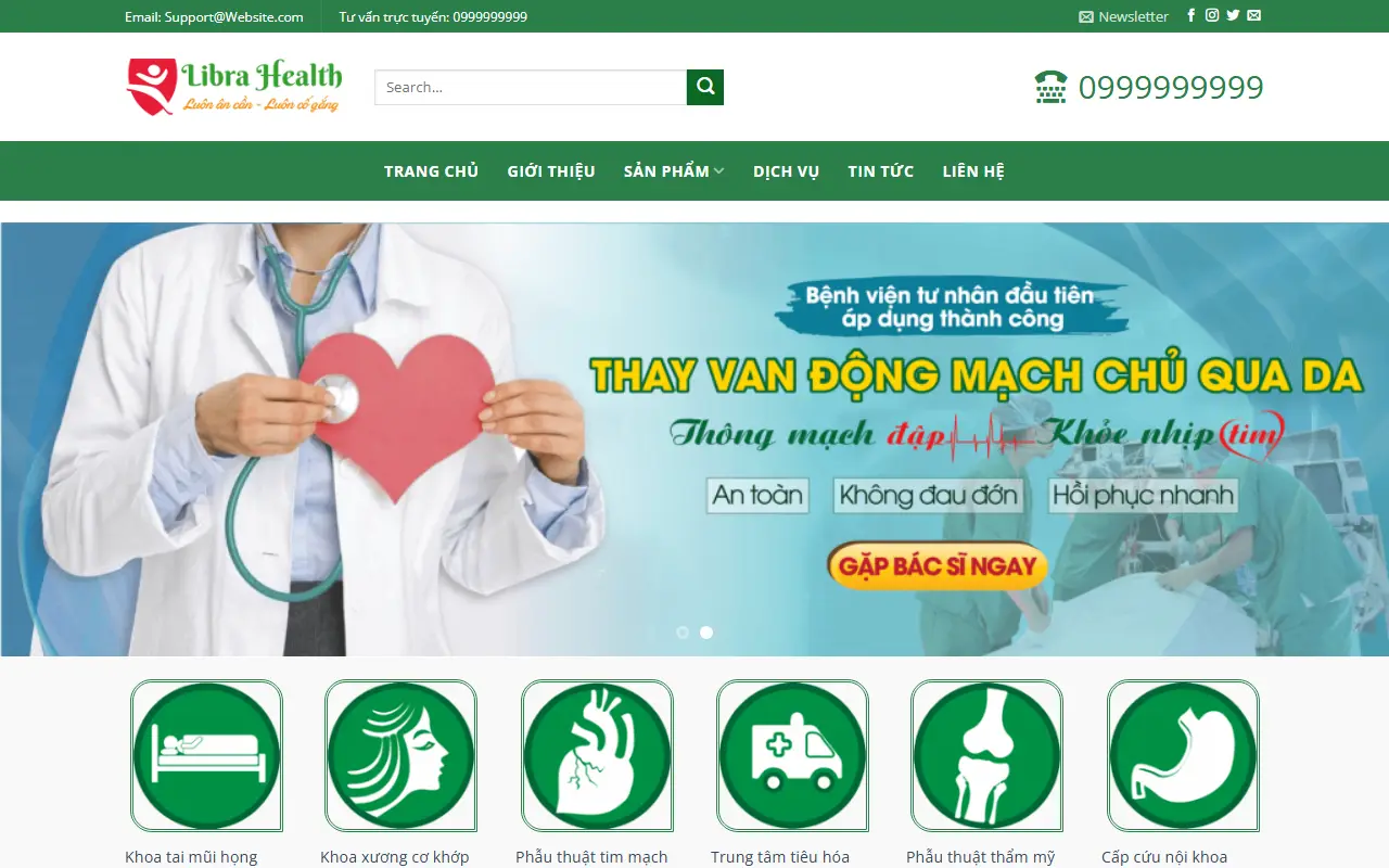 Mẫu website phòng khám & bệnh viện — Khám sức khoẻ