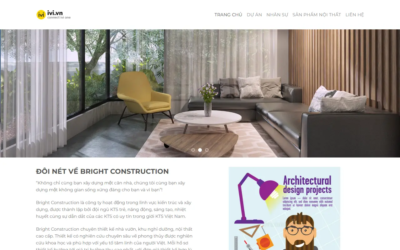 Mẫu website kiến trúc & thiết kế — Kiến Trúc 1