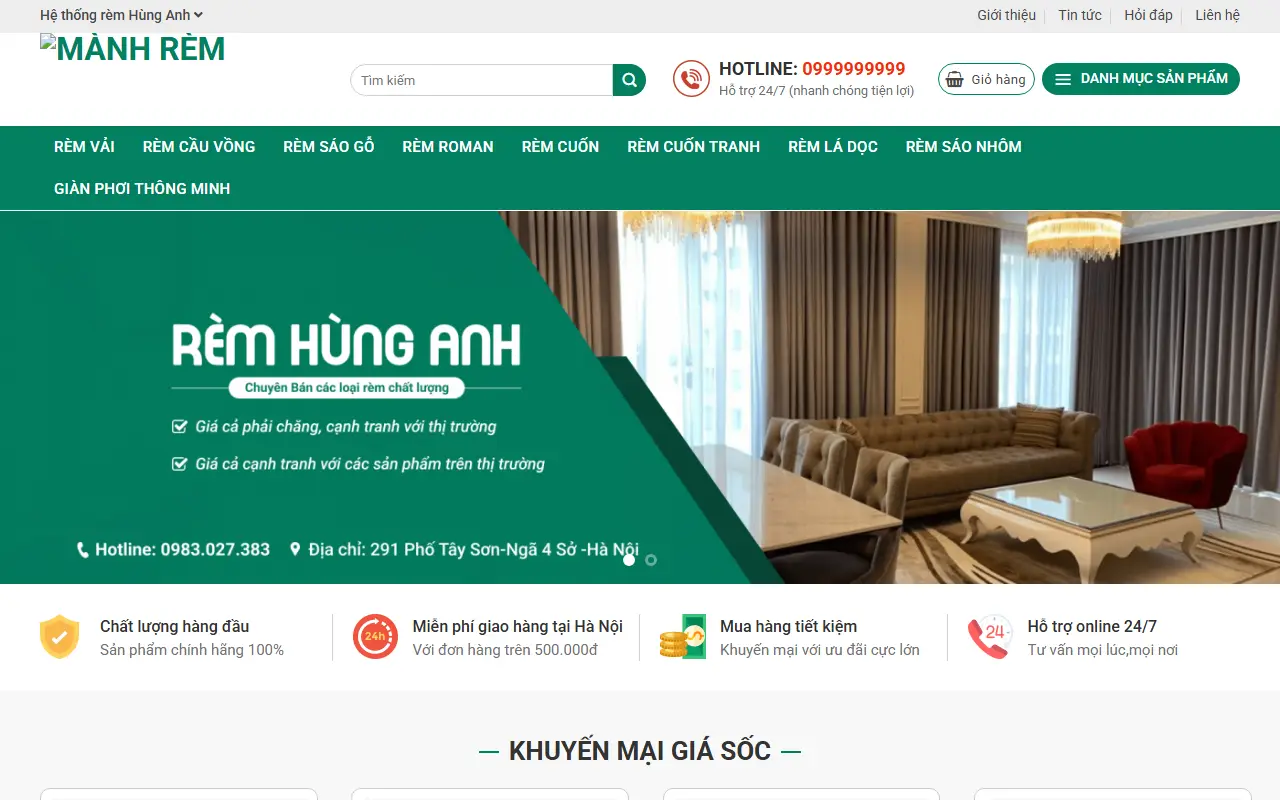 Mẫu website rèm cửa & trang trí — Mành rèm #2