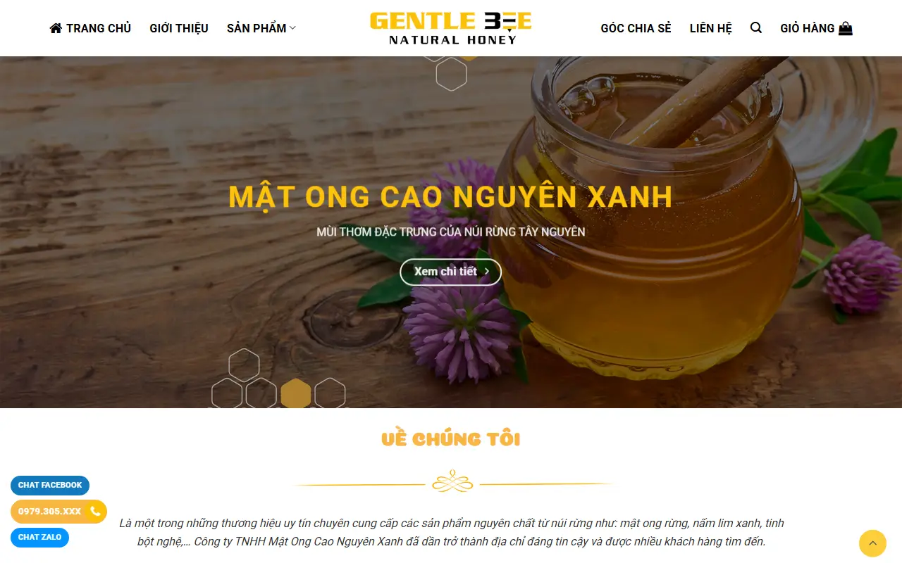 Mẫu website nông sản & đặc sản — Mật Ong Nguyên Chất - Mật Ong Nguyên Chất - Mật Ong Cao Nguyên Xanh