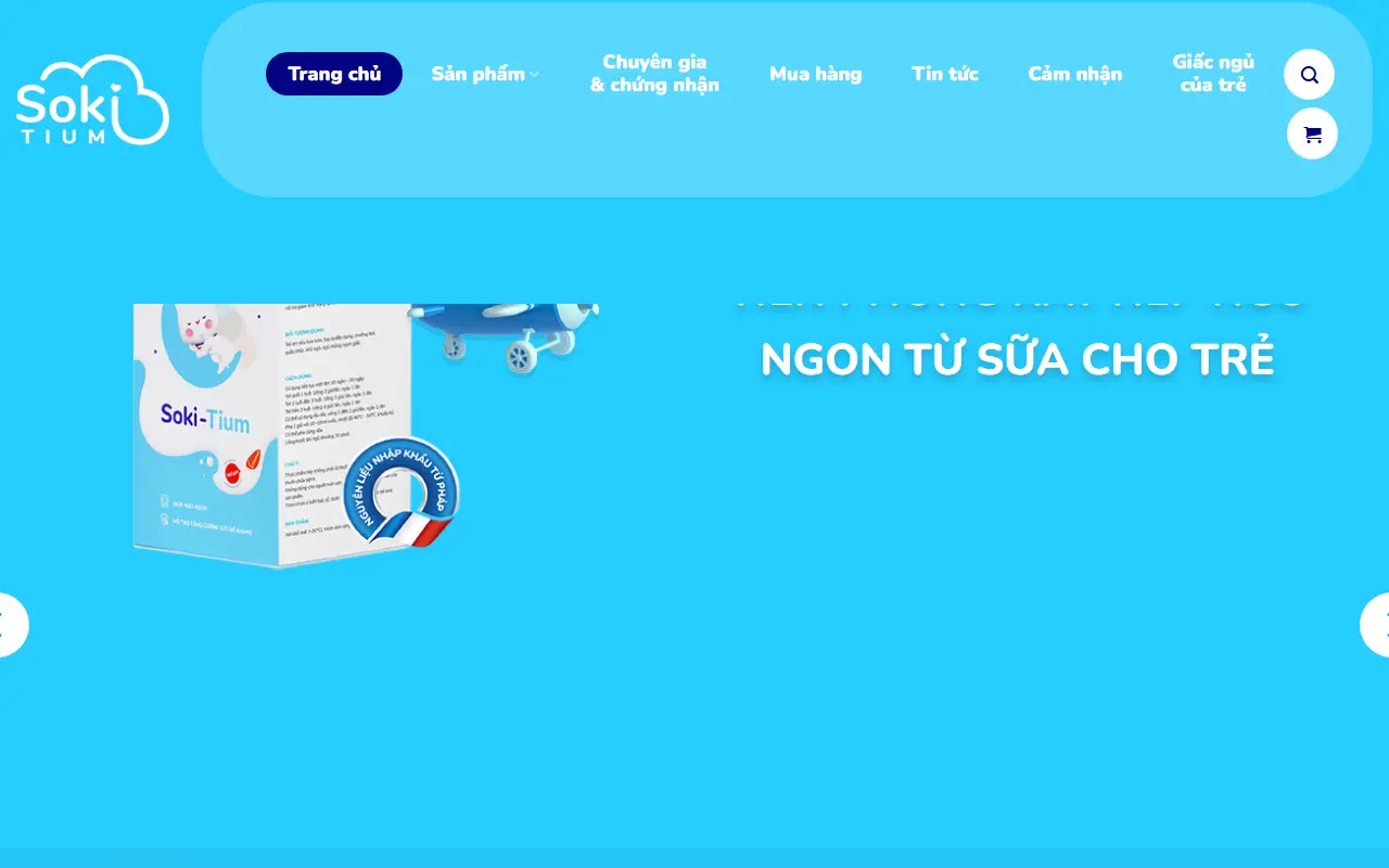 Mẫu website sữa & dinh dưỡng — Mẫu web sữa cho bé