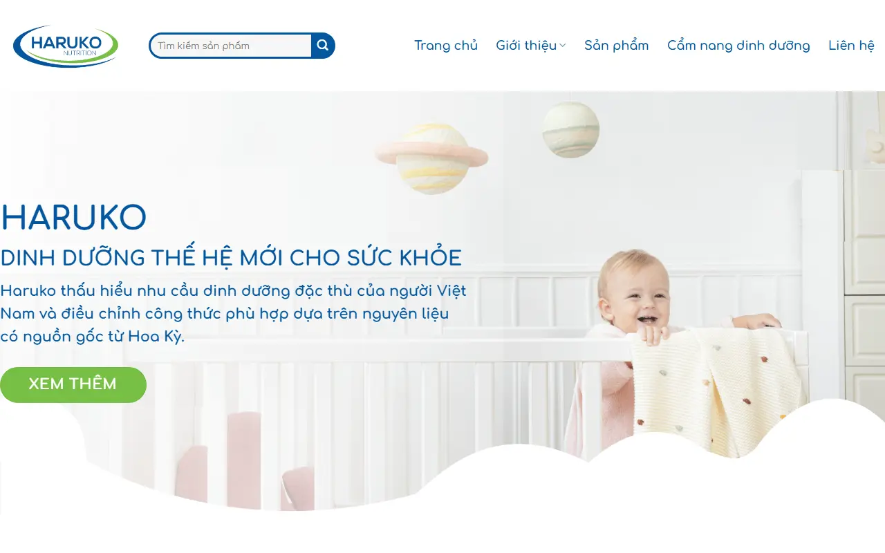 Mẫu website sữa & dinh dưỡng — Mẫu web bán sữa trẻ em