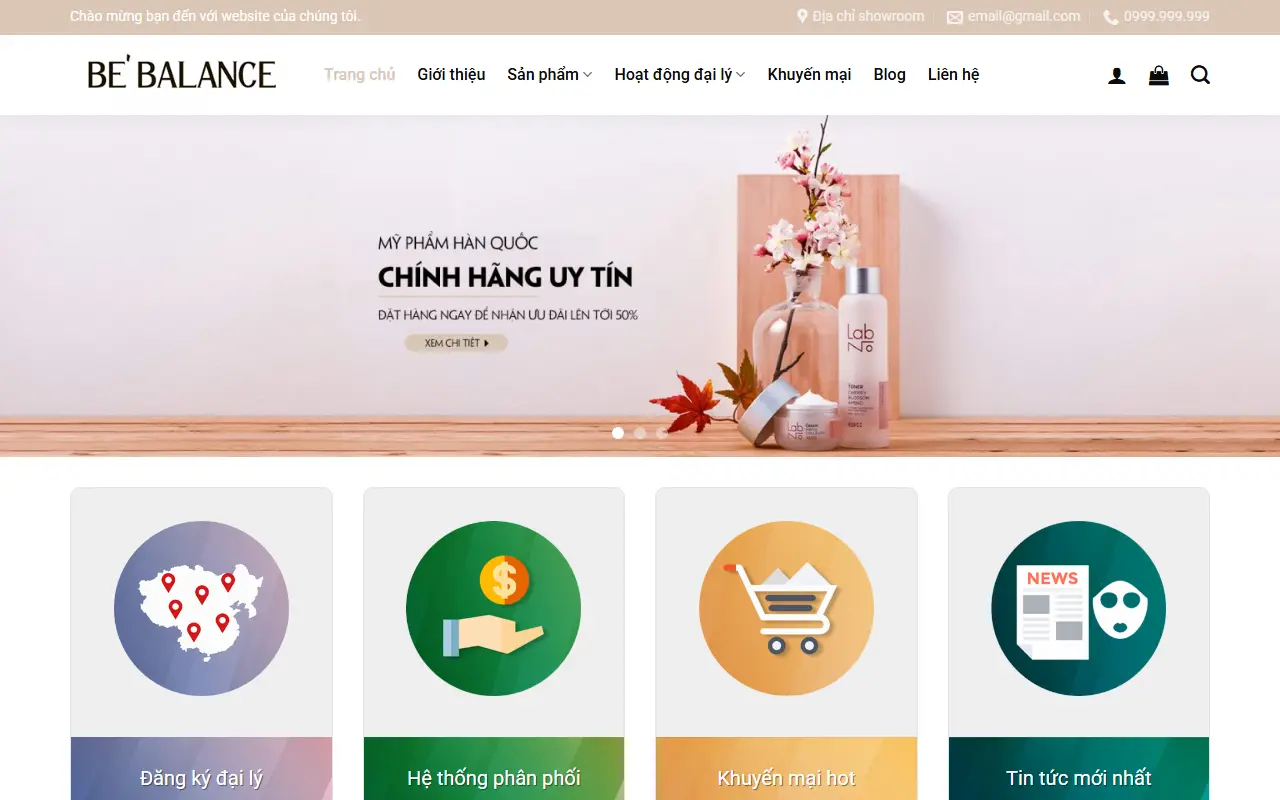 Mẫu website mỹ phẩm — Mỹ phẩm #2