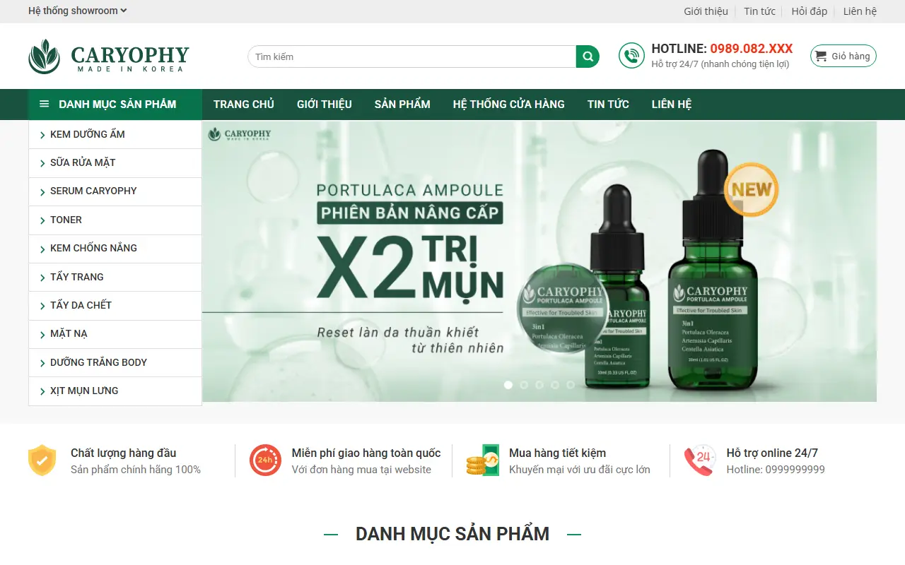 Mẫu website mỹ phẩm — Mỹ phẩm #3