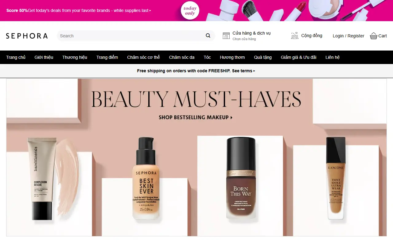 Mẫu website mỹ phẩm — Mẫu web bán mỹ phẩm