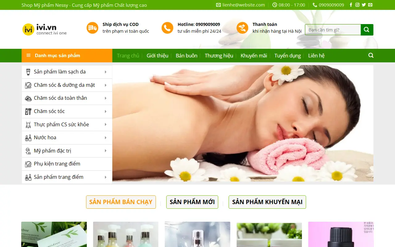 Mẫu website mỹ phẩm — mypham