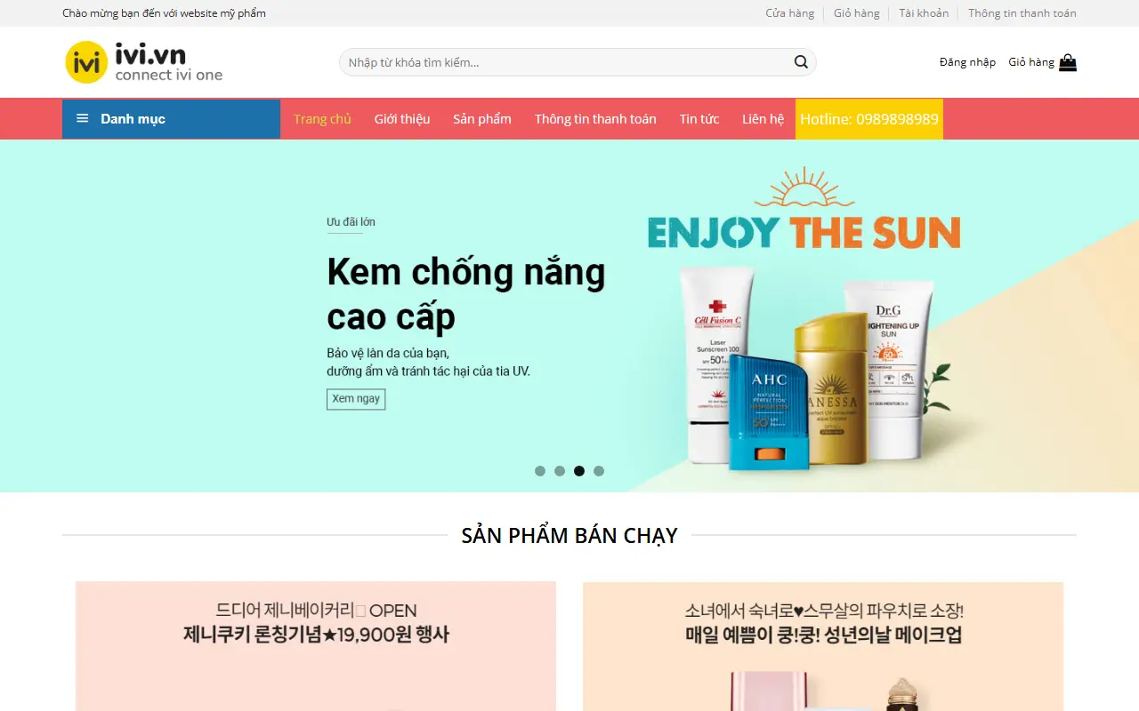 Mẫu website mỹ phẩm — Mỹ phẩm #4