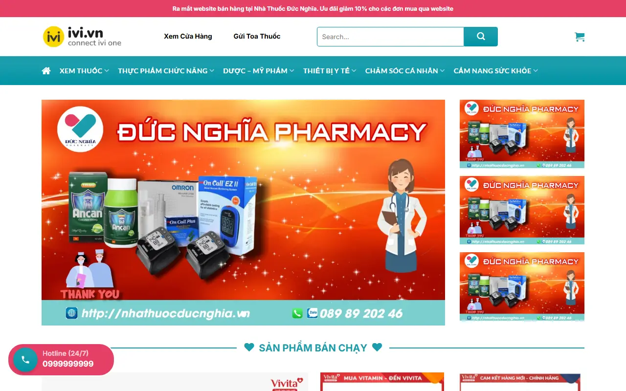 Mẫu website dược phẩm & thuốc — Nhà Thuốc Đức Nghĩa