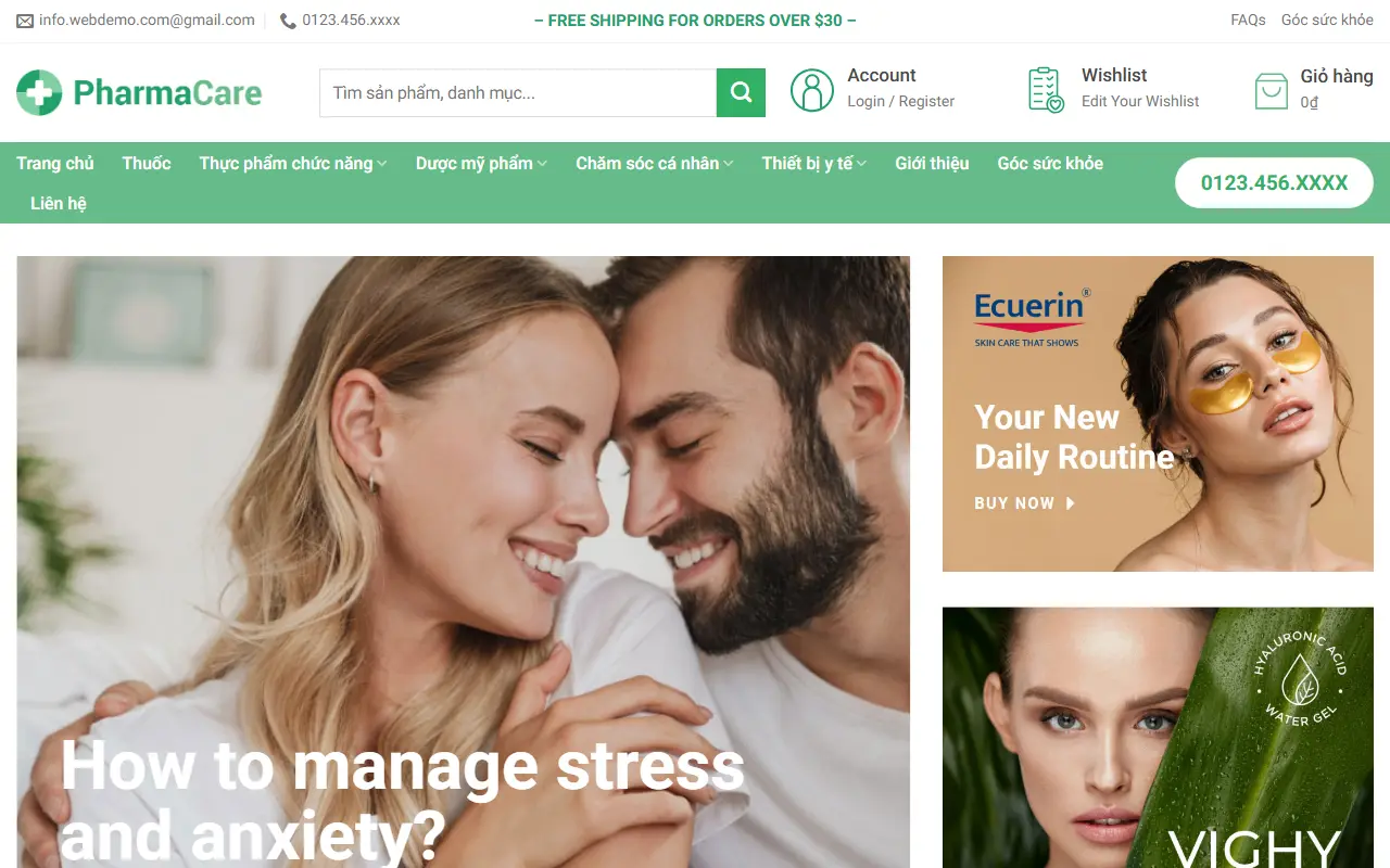 Mẫu website dược phẩm & thuốc — Mẫu web nhà thuốc Online