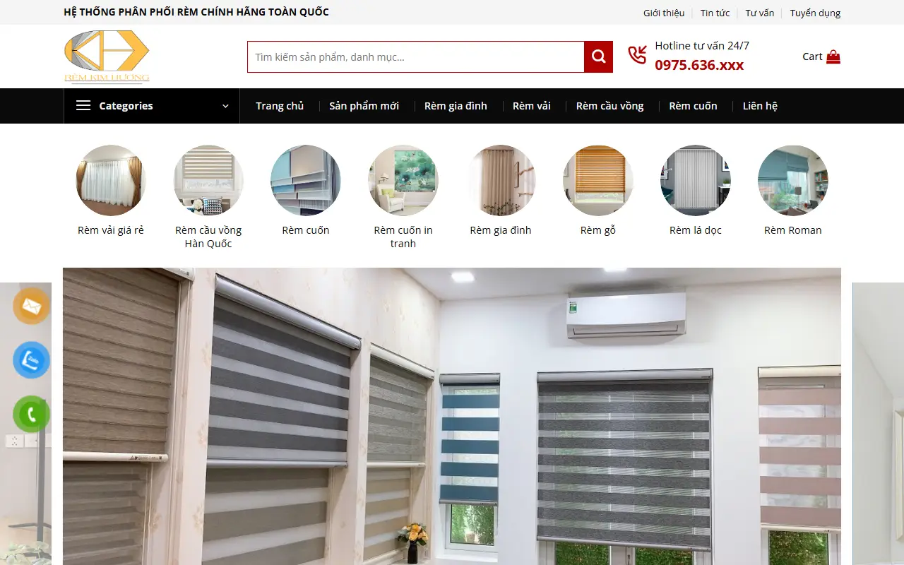 Mẫu website rèm cửa & trang trí — Mẫu web bán mành rèm