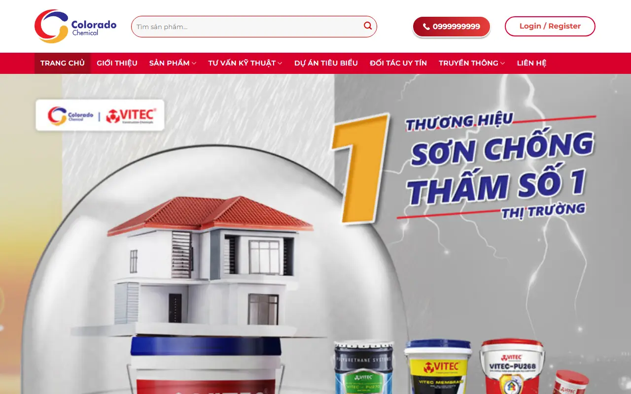 Mẫu website vật liệu xây dựng — Mẫu web sơn nước