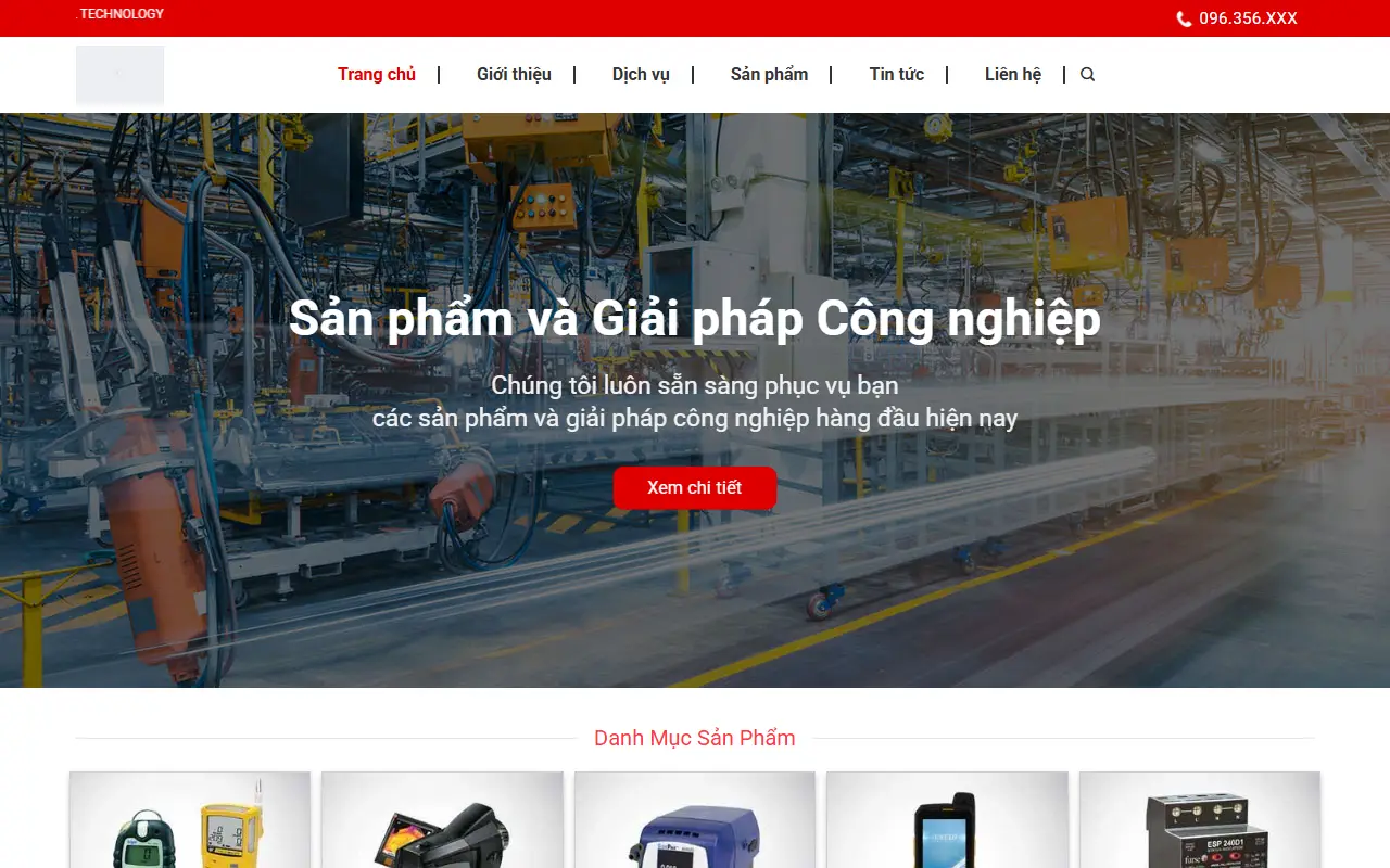 Mẫu website ngành khác — Thiết bị