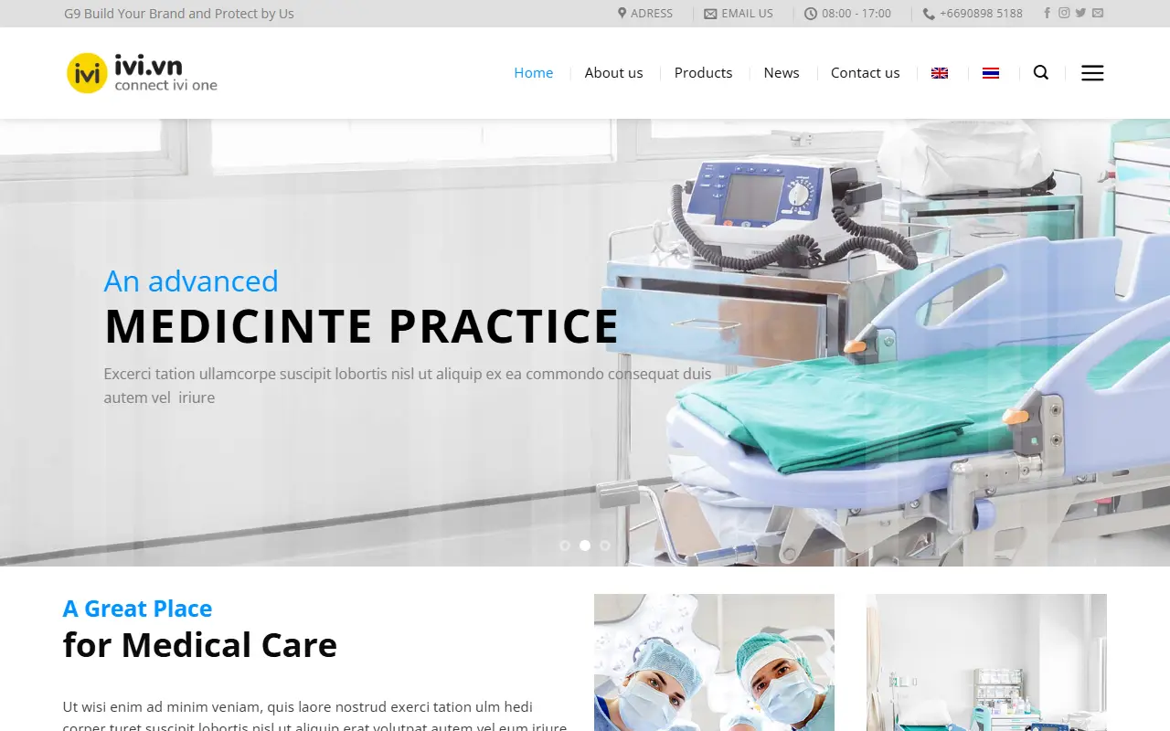 Mẫu website thiết bị y tế — thietbiyte.ivi.vnAsianmedic – G9 Build Your Brand and Protect by Us