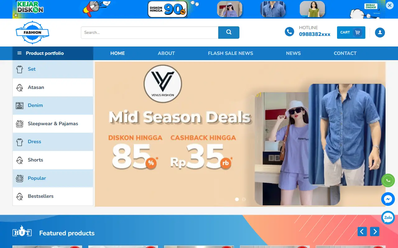 Mẫu website thời trang — FASHION