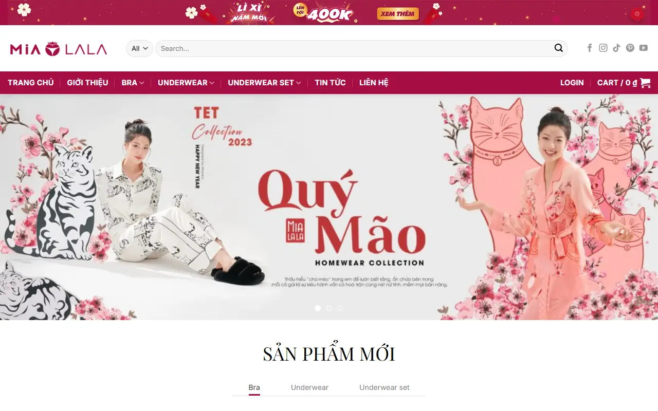 Mẫu website thời trang — Thời trang nội y