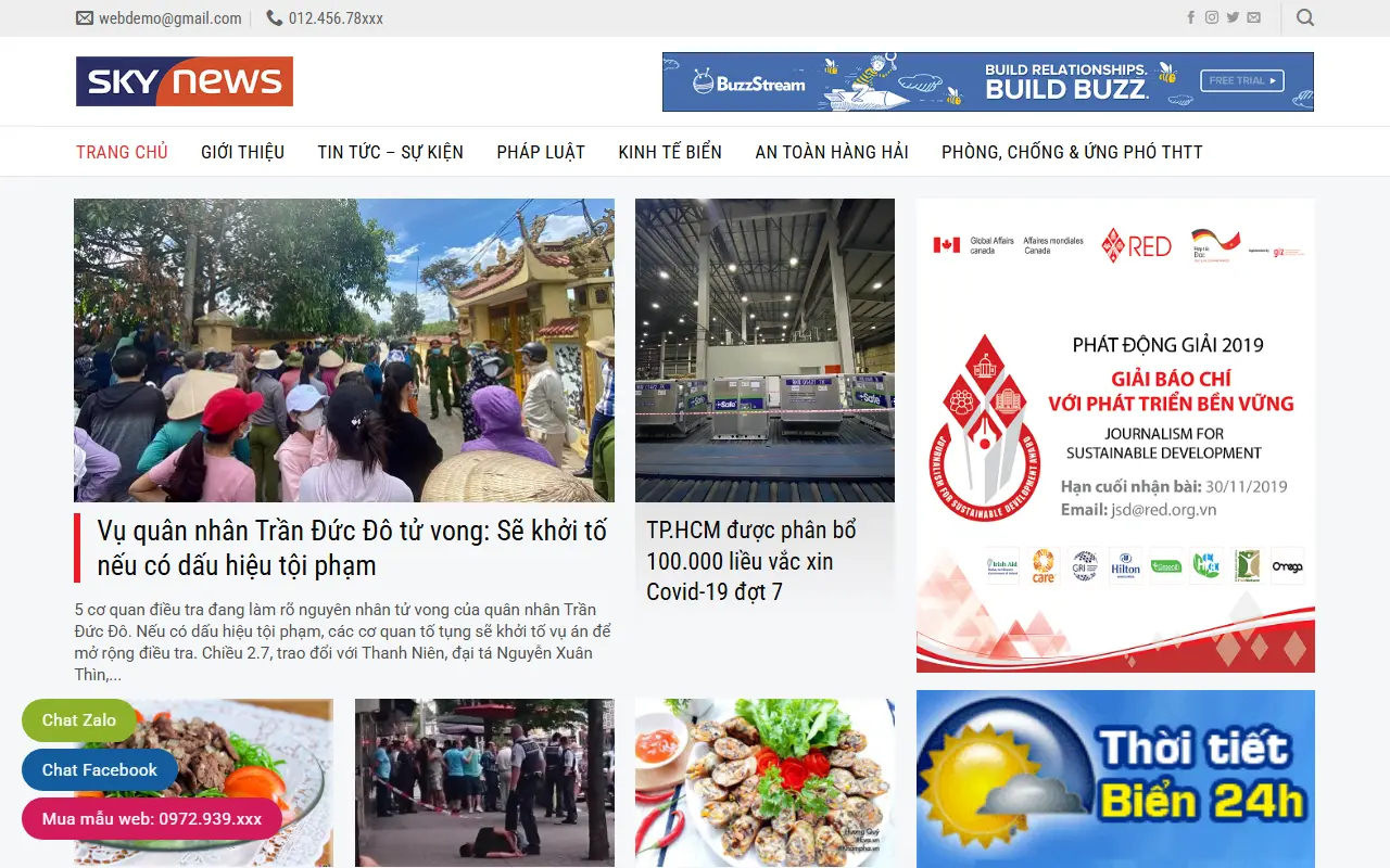 Mẫu website tin tức & blog — Mẫu web tin tức #7